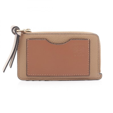 ロエベ LOEWE アナグラム コインカードホルダー コインケース 財布 レザー レディース ブラウン系 C660Z40X07 【中古】