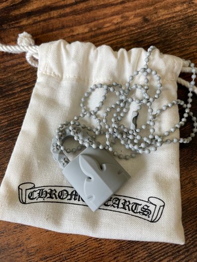 Chrome Hearts Rubber Padlock Fleur Knee Silicone Necklace "Grey"