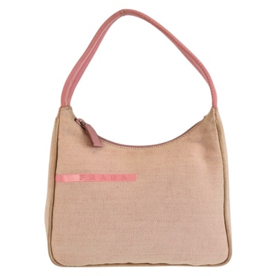 PRADA プラダ ピンク キャンバス ハンドバッグ アクセサリーポーチ 603298 【中古】