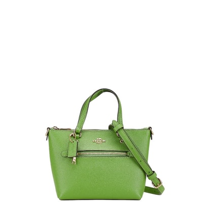 コーチ ロゴ ミニハンドバッグ ショルダーバッグ 2WAY CA844IMMA1 グリーン レザー レディース COACH 【中古】