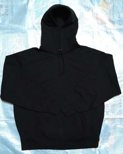 Supreme Satin Applique Hooded Sweatshirt "Black"