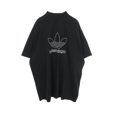 バレンシアガ BALENCIAGA BALENCIAGA × adidas オーバーサイズ 半袖Tシャツ 衣料品 トップス コットン メンズ ブラック系 723976 【中古】