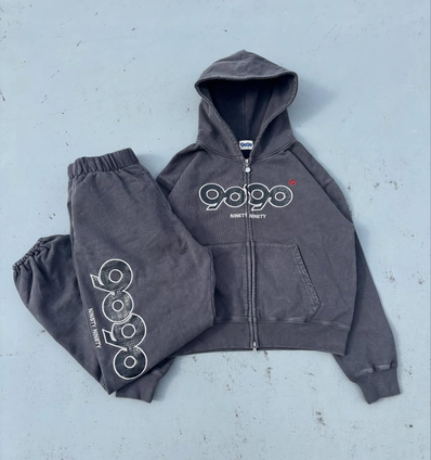 9090 90 Logo Assort zip Hoodie Pantsセットアップ