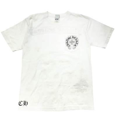 CHROME HEARTS クロムハーツ(原本無) Tシャツ ホースシュー ポケット スクロール ラベル スター 半袖 Tシャツ ホワイト系 M【中古】