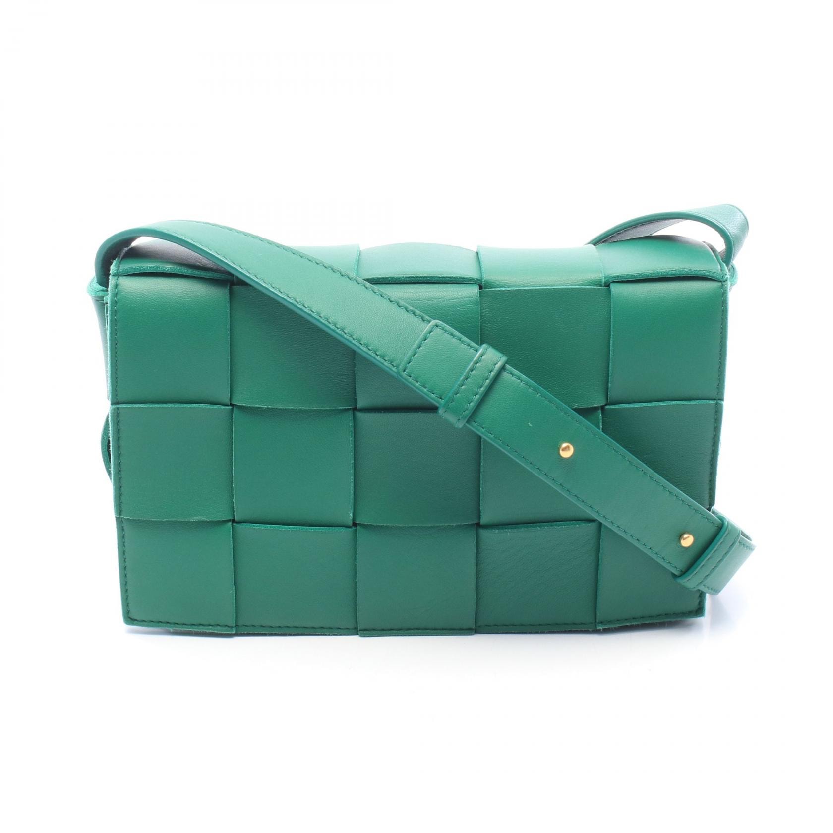 ボッテガヴェネタ BOTTEGA VENETA カセットバッグ ショルダーバッグ バッグ ラムスキン(羊革) レディース グリーン系 【中古】