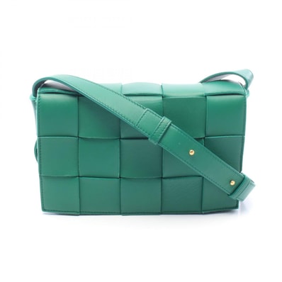 ボッテガヴェネタ BOTTEGA VENETA カセットバッグ ショルダーバッグ バッグ ラムスキン(羊革) レディース グリーン系 【中古】