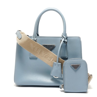 プラダ PRADA 2WAY サフィアーノ レザー ポーチ付き ショルダーバッグ【中古】