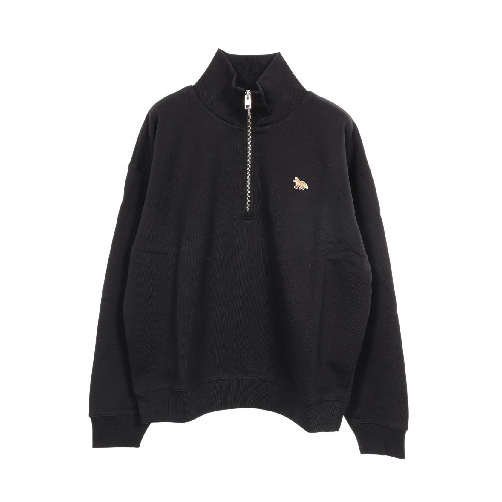 メゾンキツネ MAISON KITSUNE BABY FOX HALF ZIPPED SWEATSHIRT スウェット 衣料品 トップス コットン レディース ブラック系 PW00308KM0341P199L 【新品】