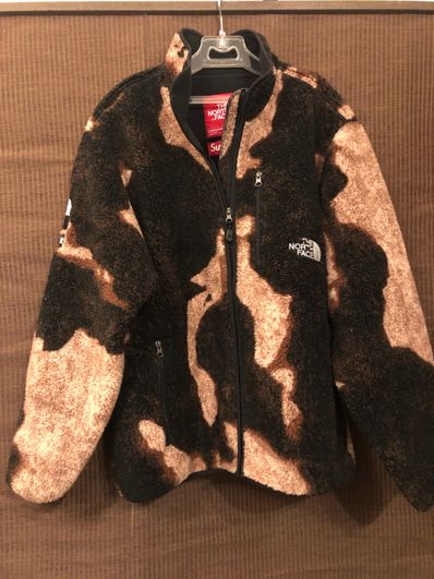 Supreme x The North Face Bleached Denim Print Fleece Jacket "Black"