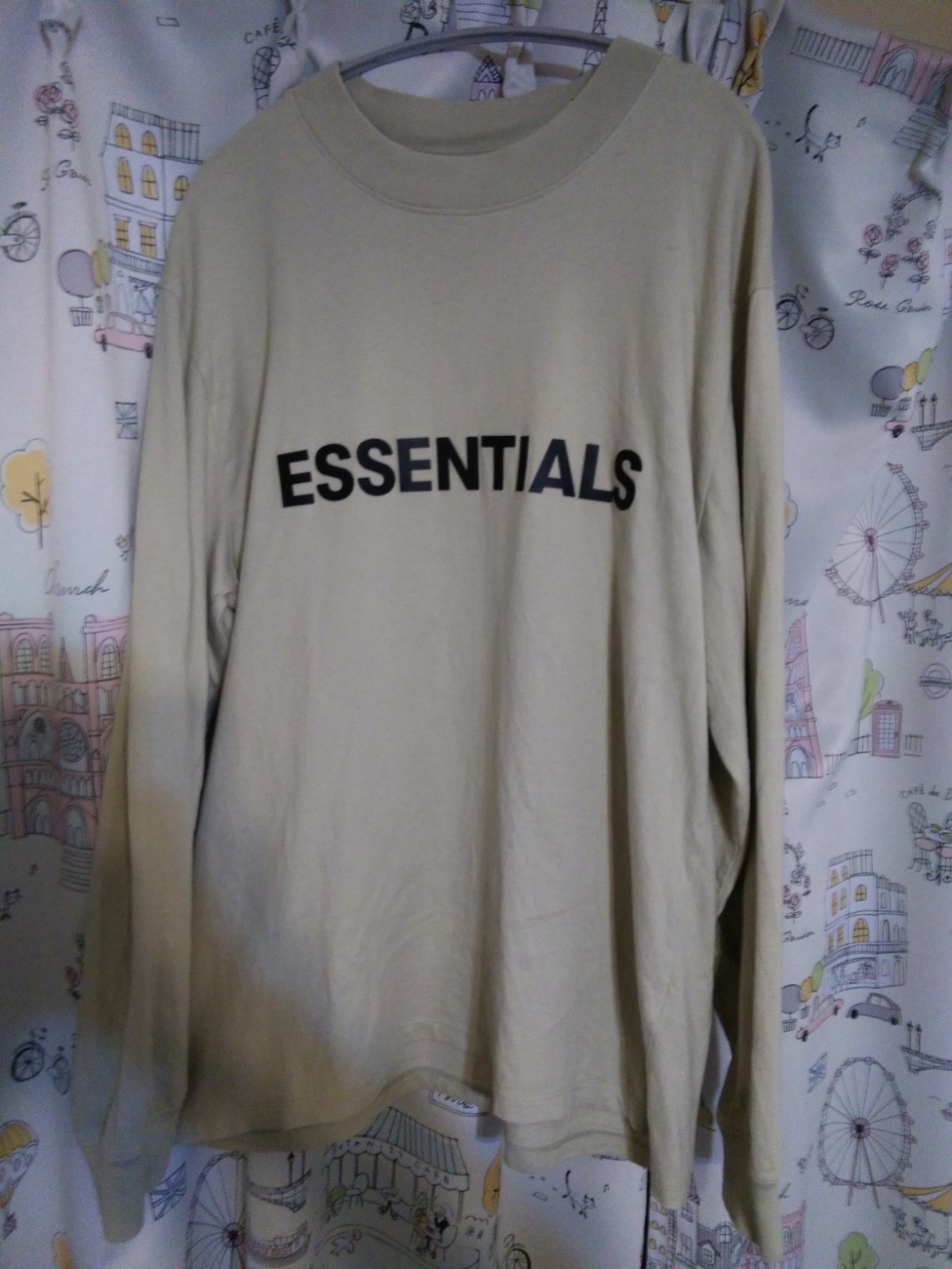 FEAR OF GOD ESSENTIALS 3D Silicon Applique Boxy Long Sleeve T-Shirt "Alfalfa Sage"