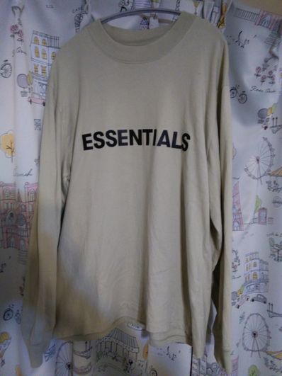 FEAR OF GOD ESSENTIALS 3D Silicon Applique Boxy Long Sleeve T-Shirt "Alfalfa Sage"