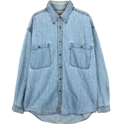 古着 リーバイス Levi's 長袖 ボタンダウンデニムシャツ メンズM相当/eaa458260