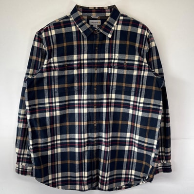 古着 カーハート Carhartt 長袖シャツ 大きいサイズ ネルシャツ チェック柄 ワンポイントロゴ刺繍ワーク 2XL マルチカラー メンズ