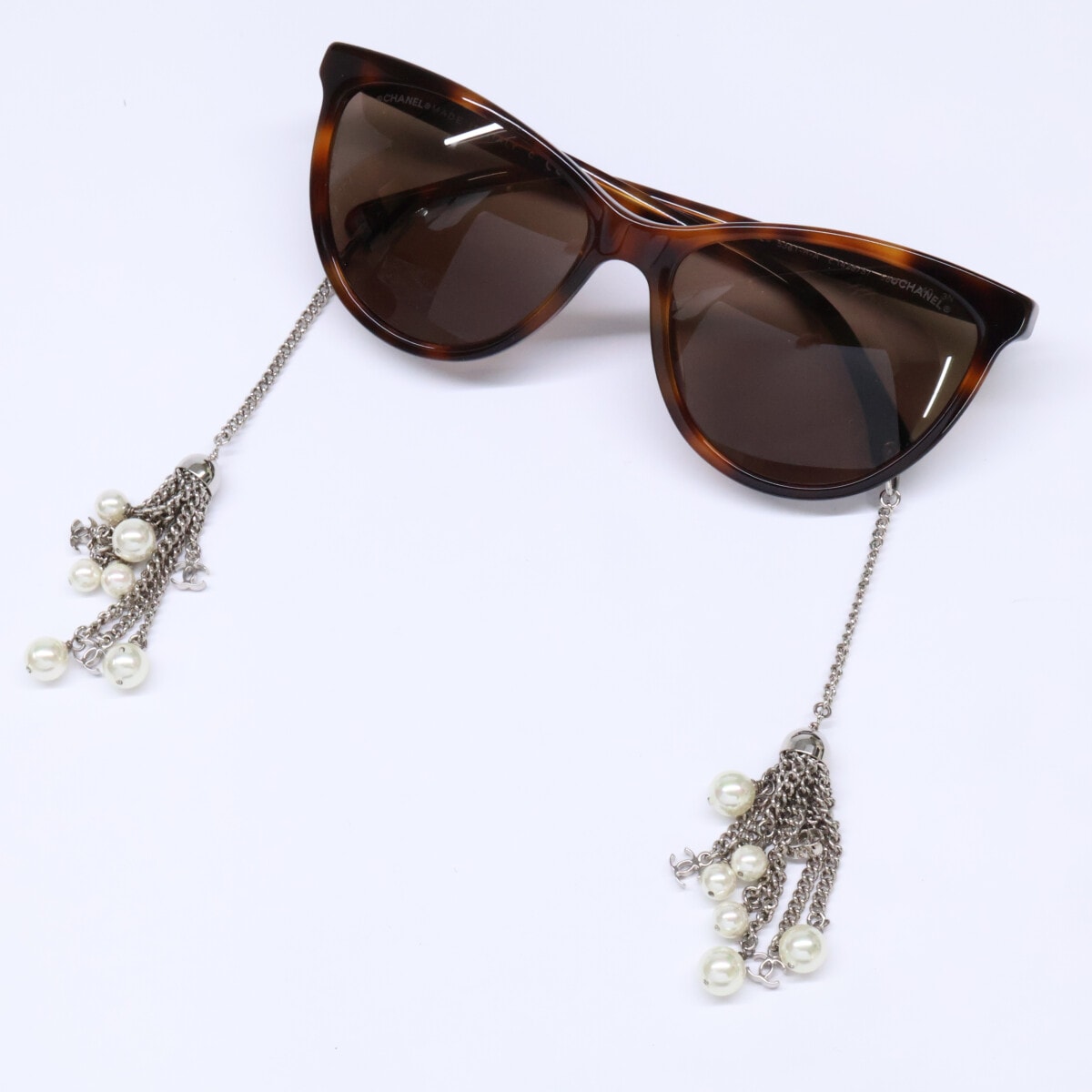 シャネル 5341-H-A c.1425/S7 チャーム付 キャットアイ 58□17 140