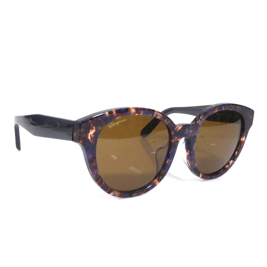 サルヴァトーレフェラガモ Salvatore Ferragamo サングラス プラスチック ブラウン×パープル ユニセックス【中古】 h31331a