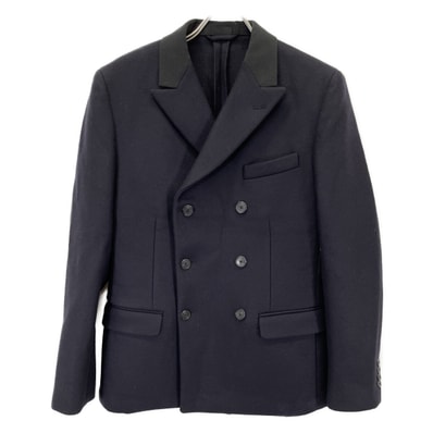プラダ 15AW ブラック UGA958 ダブルブレストジャケット 48