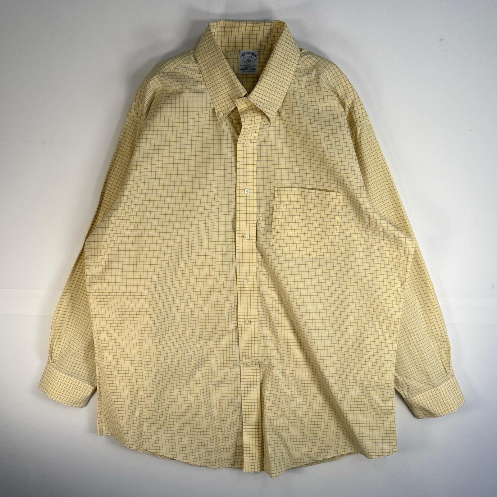 古着 ブルックスブラザーズ Brooks Brothers 長袖シャツ チェック 胸ポケ 346 XL  イエロー系 マルチカラー メンズ