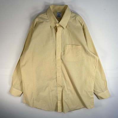 古着 ブルックスブラザーズ Brooks Brothers 長袖シャツ チェック 胸ポケ 346 XL イエロー系 マルチカラー メンズ