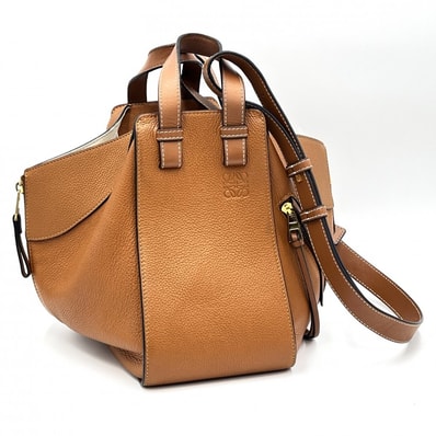LOEWE(ロエベ)ハンモック スモール バッグ 2WAYハンドバッグ ショルダーバッグ タン レザー ゴールド金具 レディース【中古】