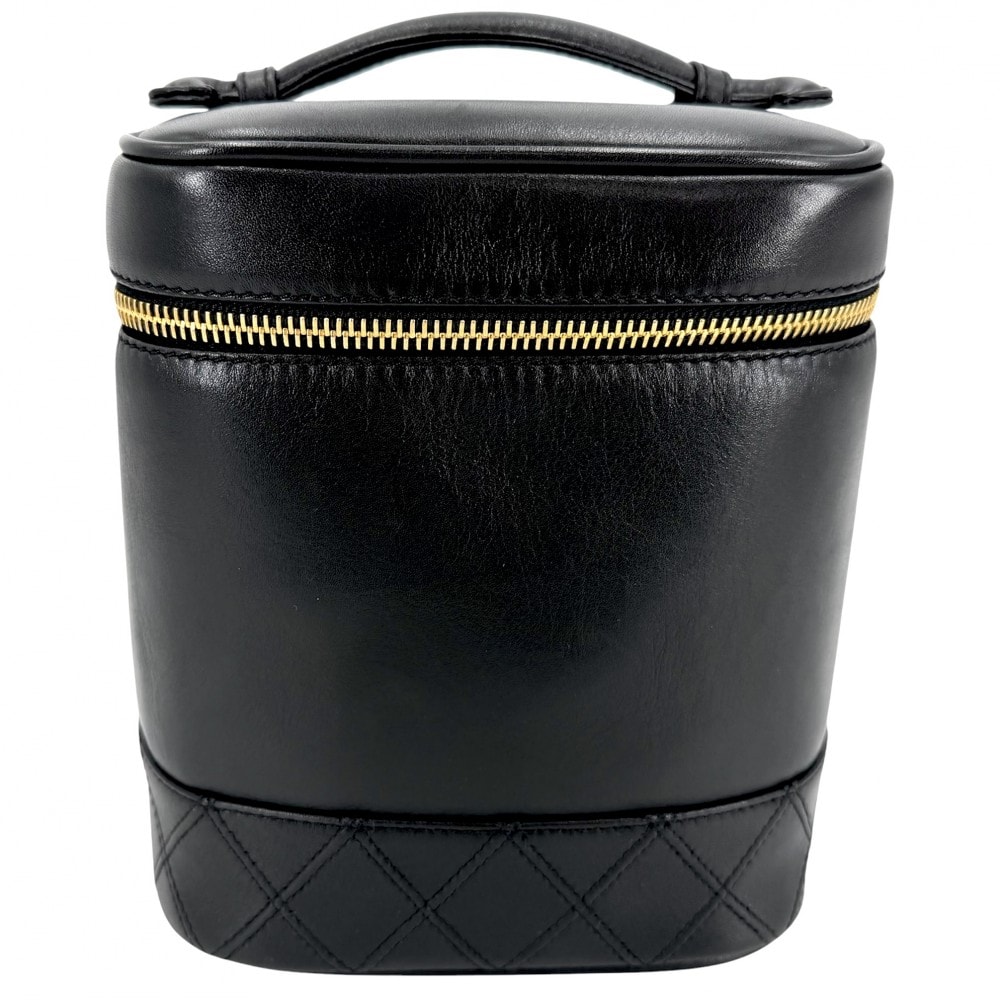 CHANEL シャネル ハンドバッグ ココマーク ビコローレ バニティバッグ 化粧ポーチ コスメポーチ ラムスキン    ブラック 黒 ゴールド金具 レディース【中古品】
