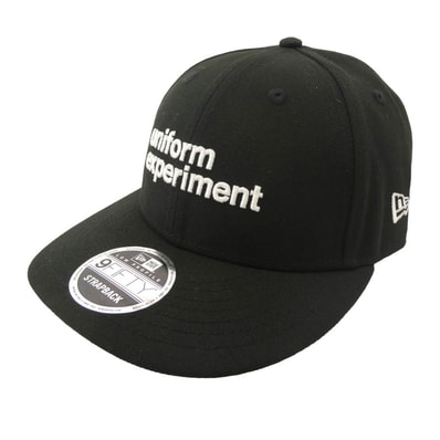 uniform experiment ユニフォームエクスペリメント キャップ UE-250066 NEW ERA LP 9FIFTY CAP ニューエラ ロゴ刺繍 キャップ ブラック系【美品】【中古】