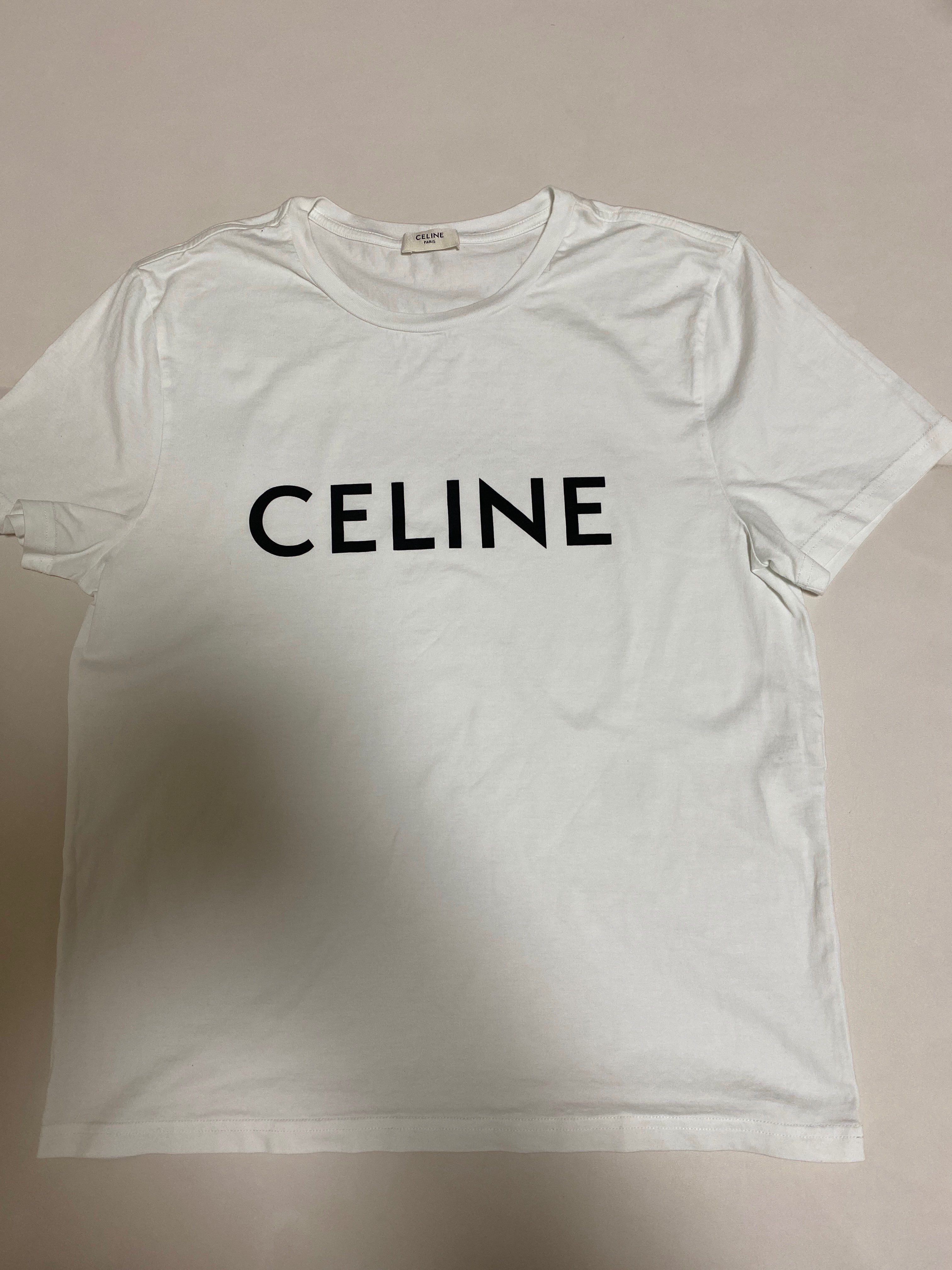 CELINE Loose T-Shirt / Cotton Jersey "Chalk/Black"
