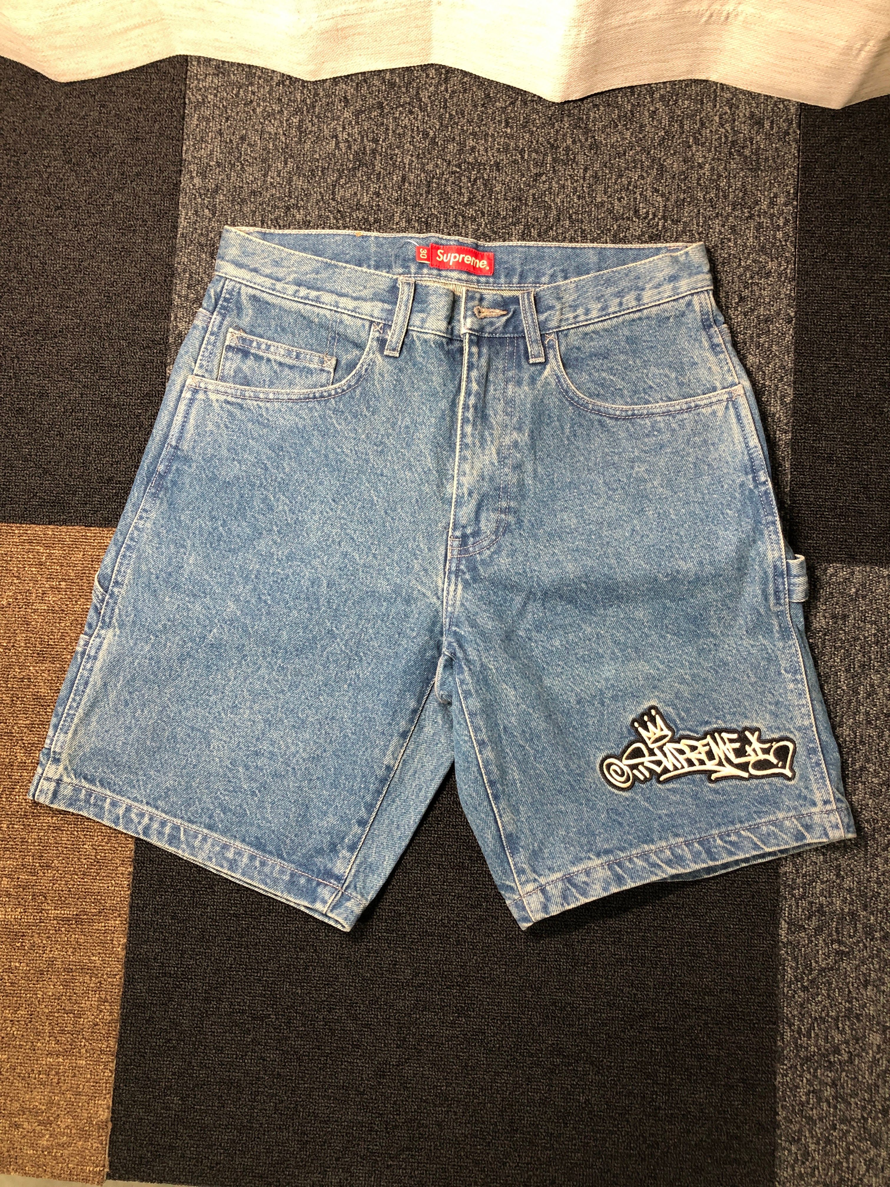 Supreme Handstyle Denim Painter Short "Blue"