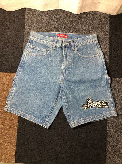 Supreme Handstyle Denim Painter Short "Blue"