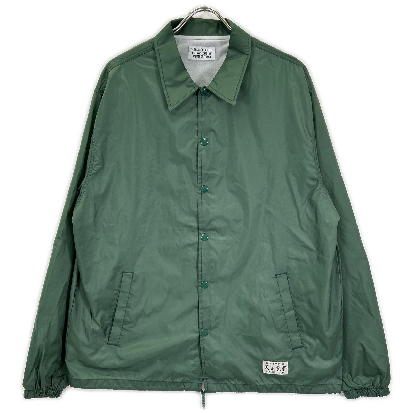 ワコマリア 23FW グリーン バックロゴプリント コーチジャケット L