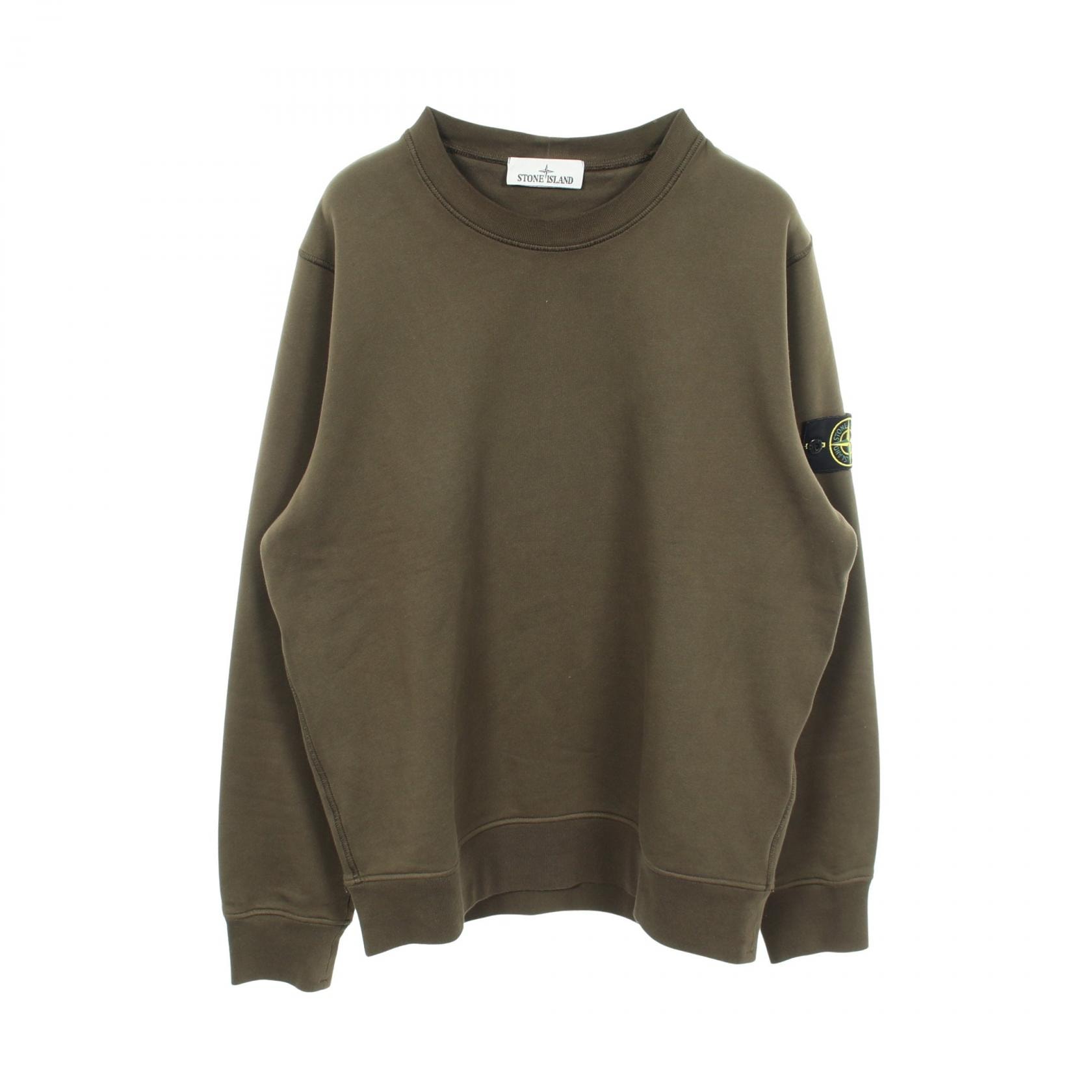 ストーンアイランド STONE ISLAND クルーネック スウェット 衣料品 トップス コットン メンズ カーキ系 【中古】