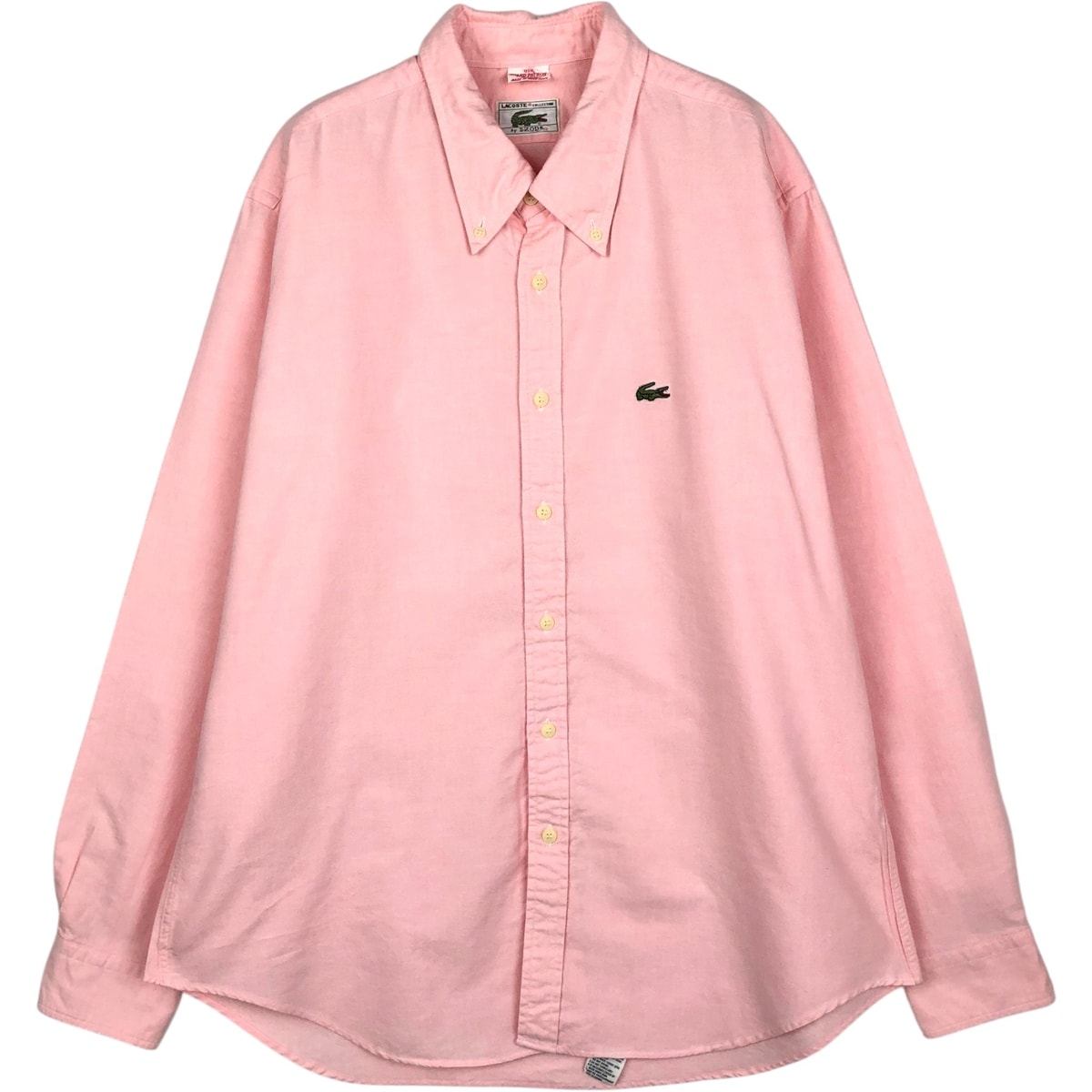 古着 70年代 ラコステ LACOSTE IZOD 長袖 ボタンダウンシャツ メンズM相当 ヴィンテージ/rab181169