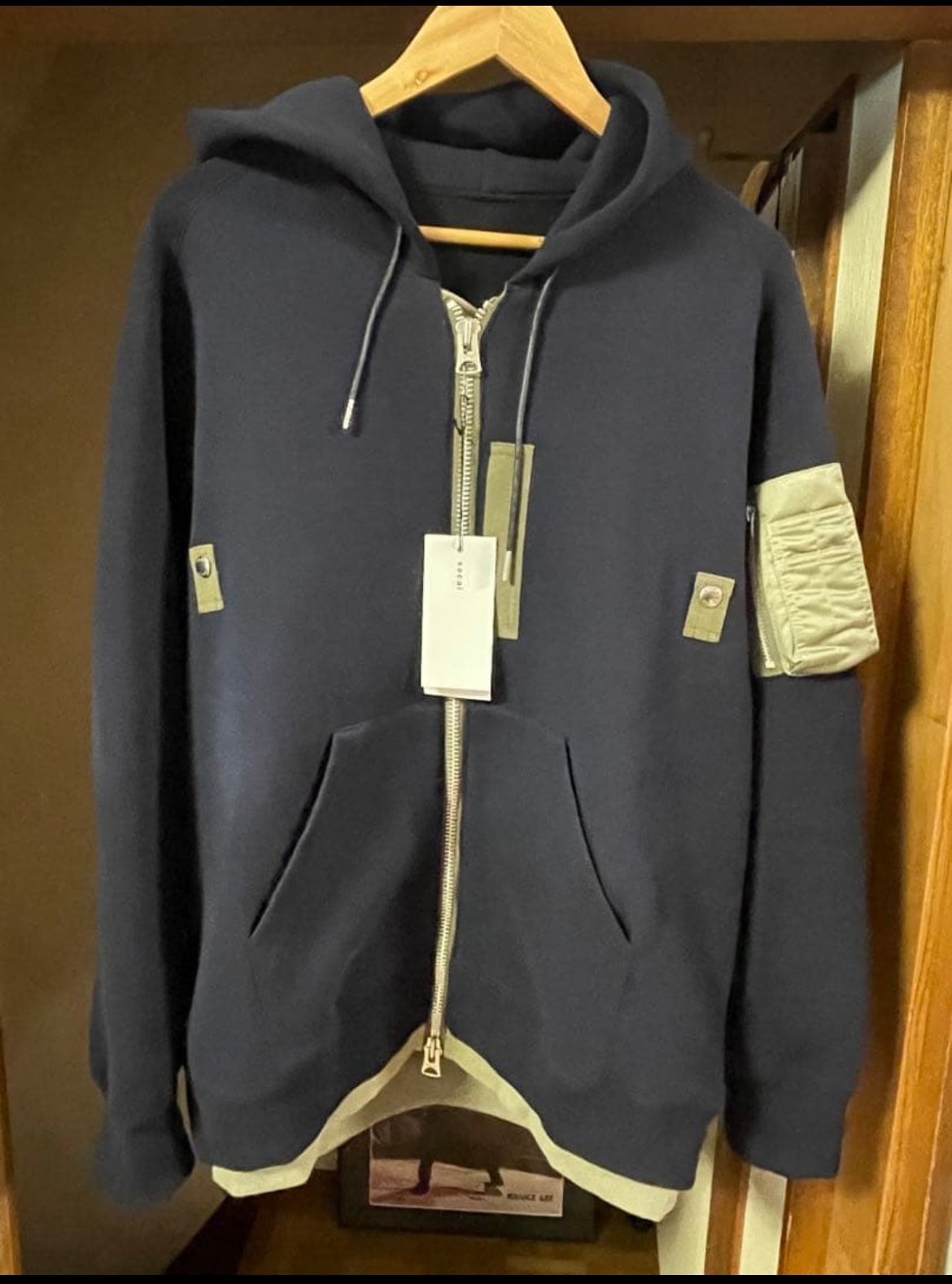 sacai  サカイ 24-03335M 2024年製 ドッキングデザイン ジップパーカー ネイビー カーキ 日本製