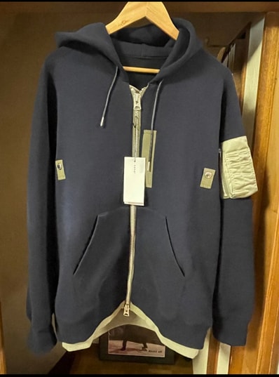 sacai サカイ 24-03335M 2024年製 ドッキングデザイン ジップパーカー ネイビー カーキ 日本製