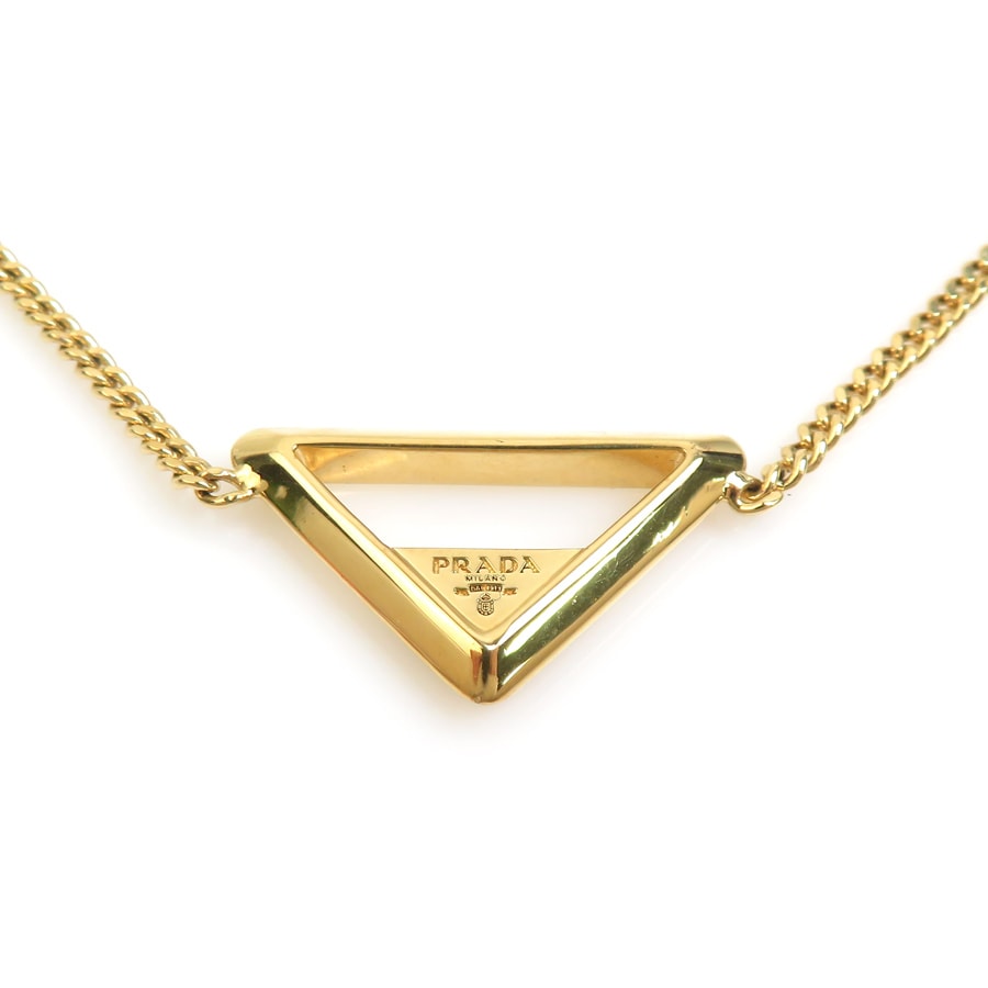 プラダ PRADA ネックレス メタル ゴールド レディース 1IB621【中古】 r11336i