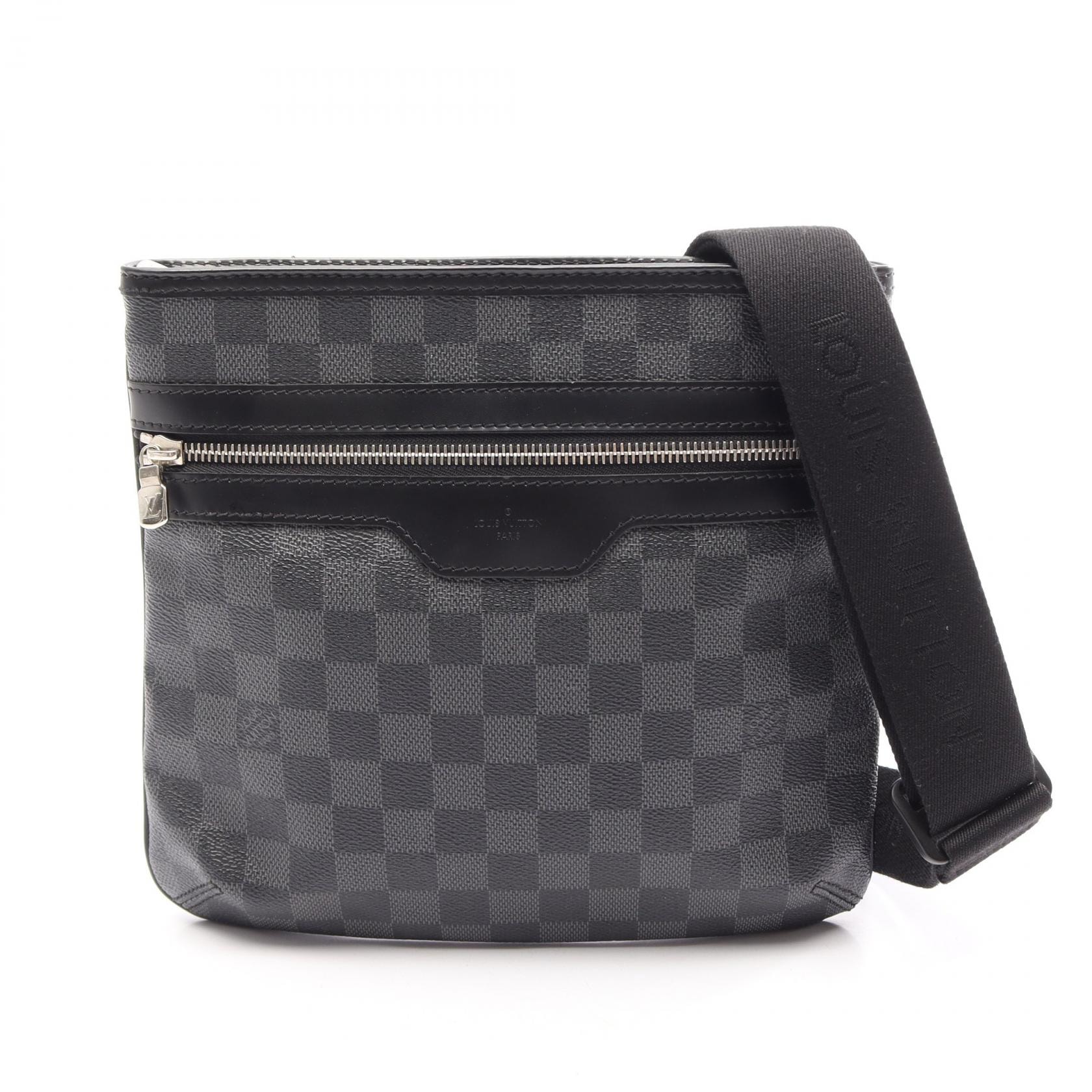 ルイ・ヴィトン LOUIS VUITTON トマス ショルダーバッグ バッグ PVCコーティングキャンバス レザー ダミエ・グラフィット メンズ ブラック系 N58028 【中古】