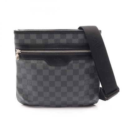 ルイ・ヴィトン LOUIS VUITTON トマス ショルダーバッグ バッグ PVCコーティングキャンバス レザー ダミエ・グラフィット メンズ ブラック系 N58028 【中古】