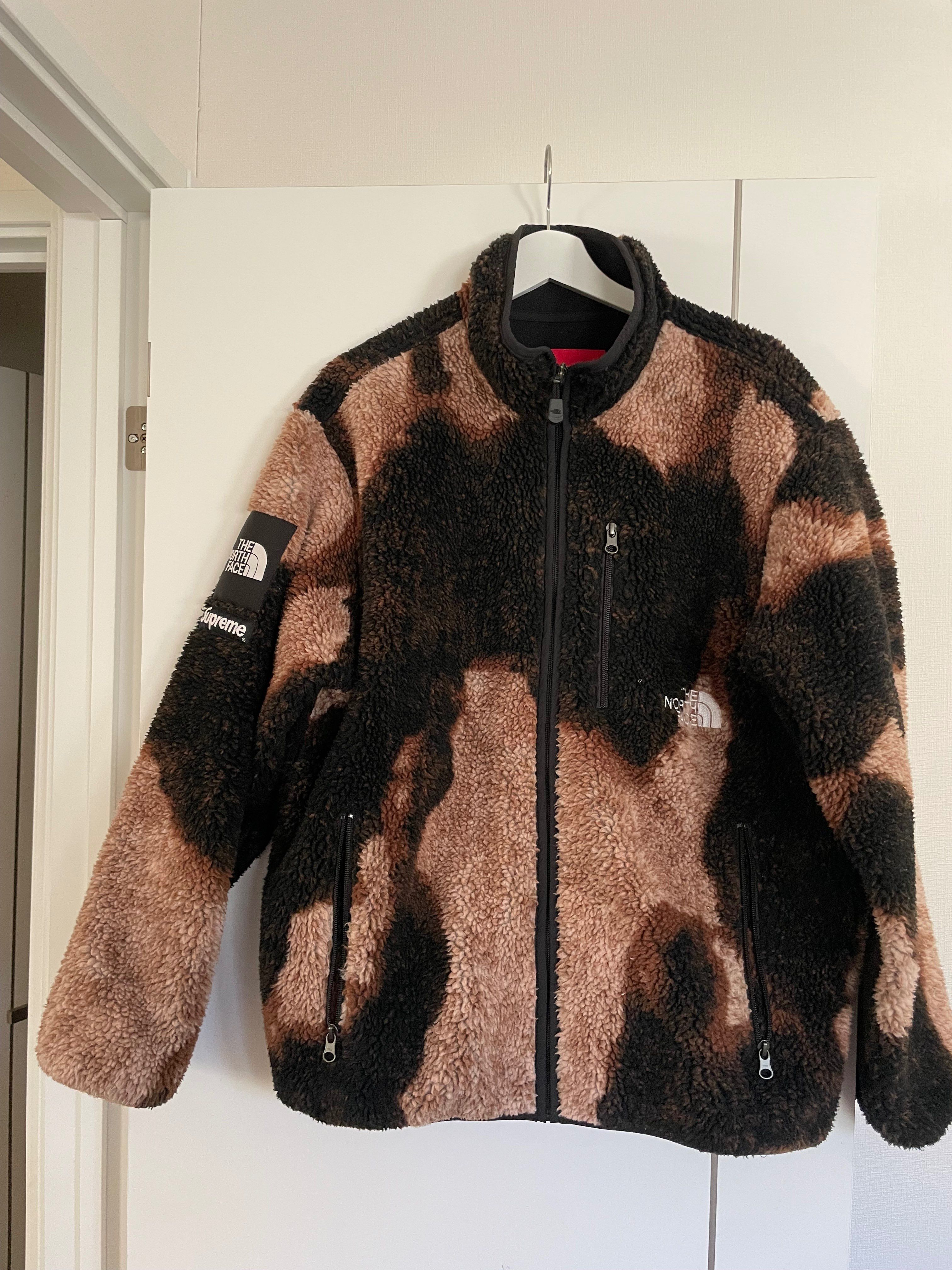 Supreme x The North Face Bleached Denim Print Fleece Jacket "Black"