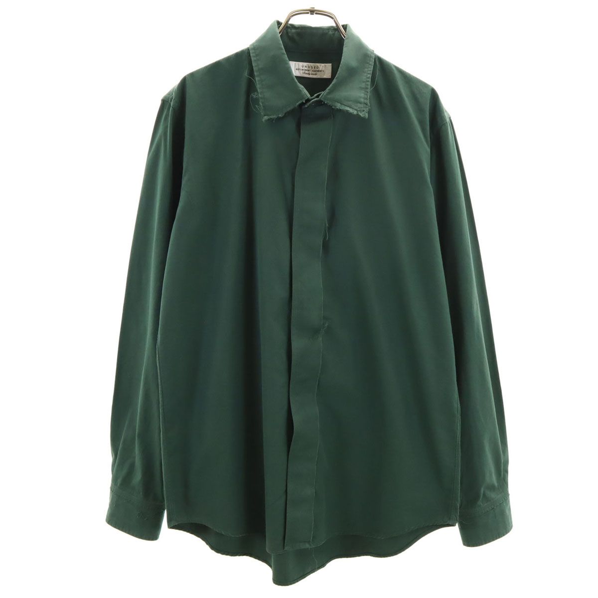 UNUSED 長袖 カットオフ加工 コットンシャツ