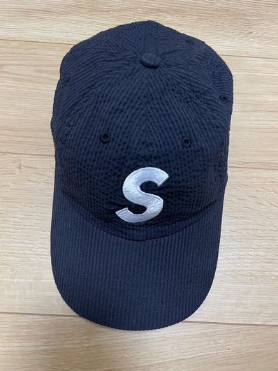 Supreme Seersucker S Logo 6-Panel "Black"