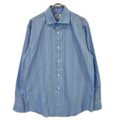 エルメス 【美品】ストライプ セリエボタン 長袖シャツ 41/16