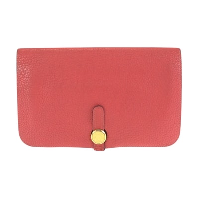 美品 HERMES エルメス ドゴン GM ルージュトマト レッド ゴールド金具 トゴ 長財布 ロングウォレット T刻印 602547 【中古】