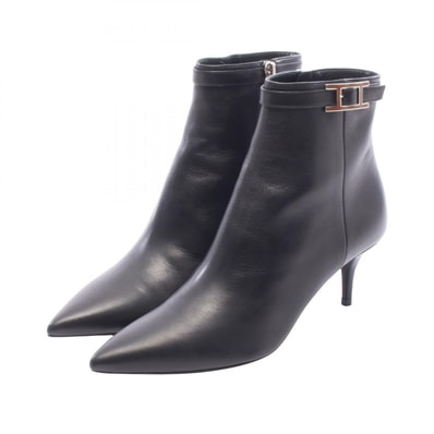 エルメス HERMES ブランシュ ショート ブーツ 靴 レザー レディース ブラック系 【中古】