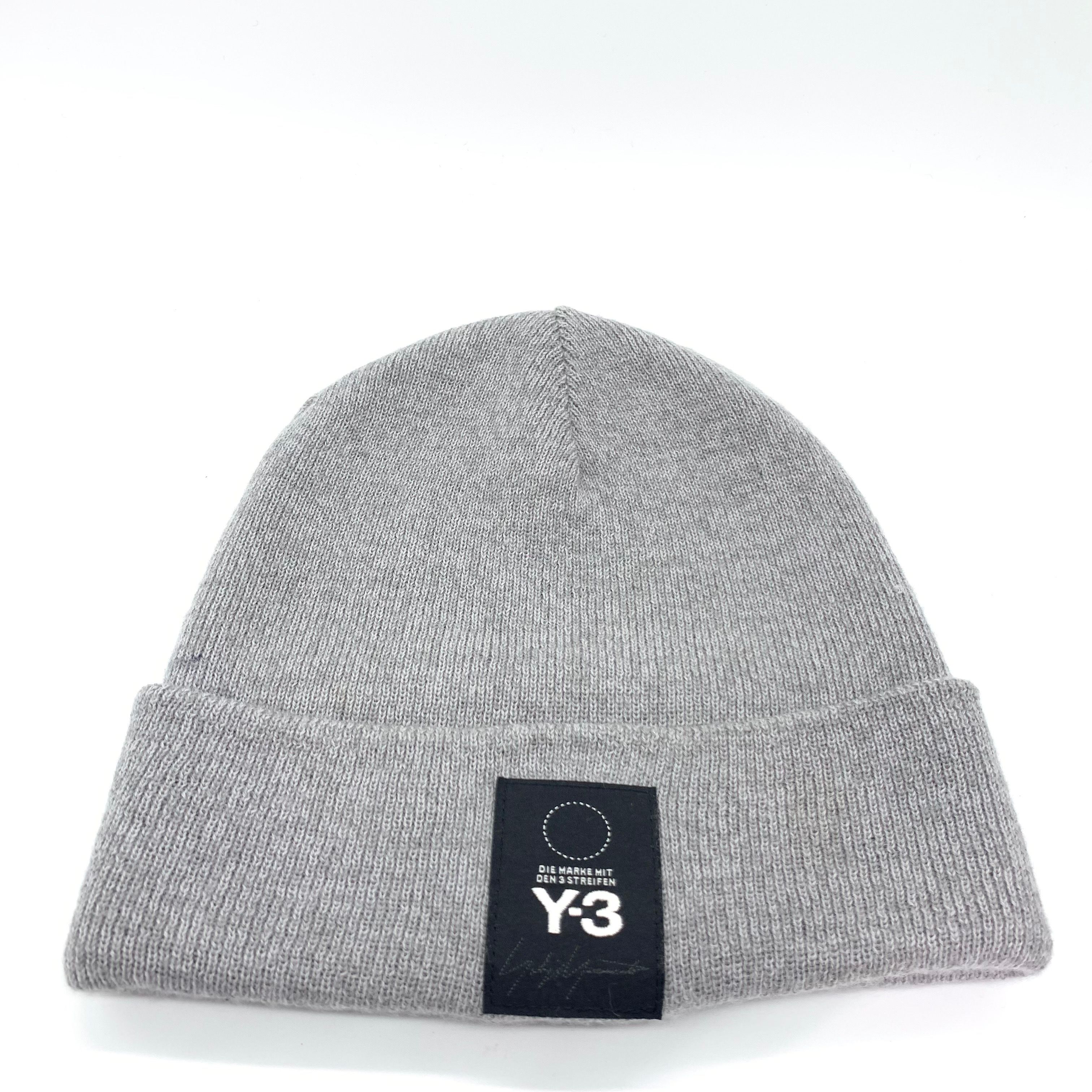 Y-3 LOGO BEANIE GREY