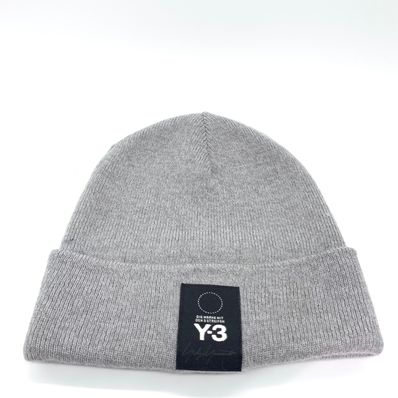 Y-3 LOGO BEANIE GREY