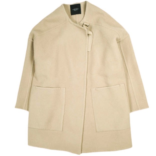 UNUSED アンユーズド 日本製 Collarless Coat BIGシルエット ウールノーカラーストラップコート US1213 2 CAMEL 定価107,800円 アウター g25572