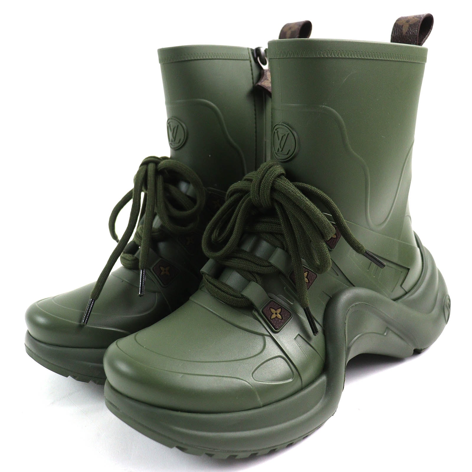 極美品 ルイヴィトン
 ショートブーツ カーキ レディース 36