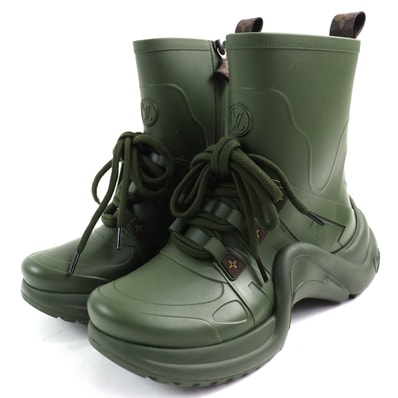 極美品 ルイヴィトン
ショートブーツ カーキ レディース 36