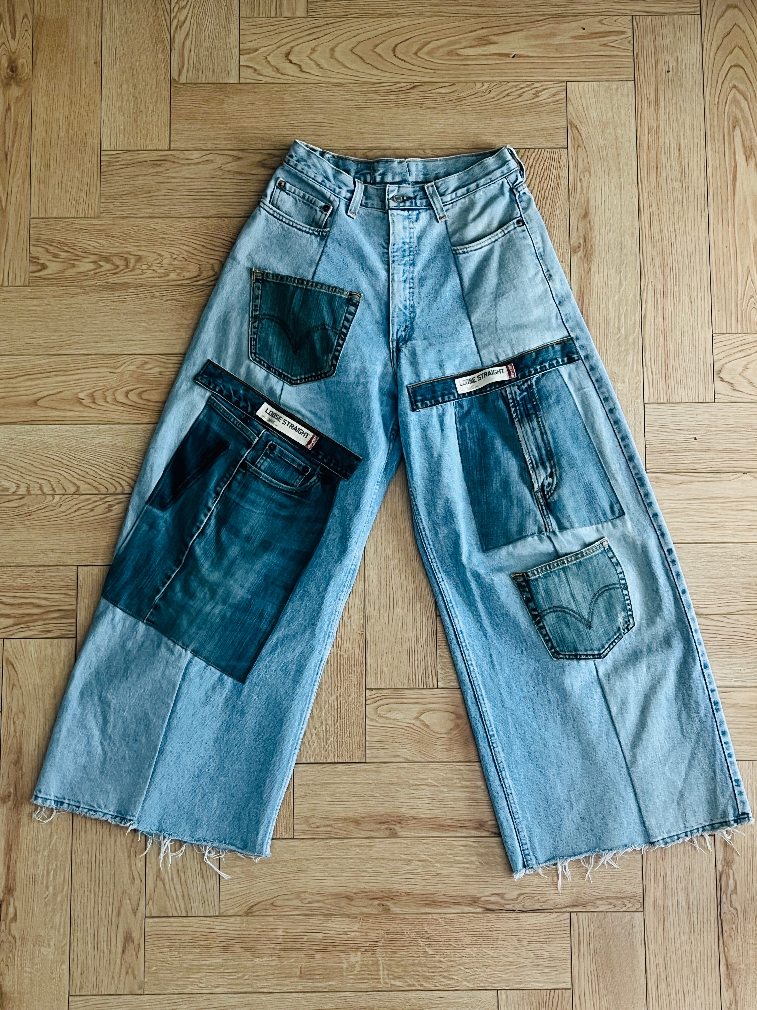 Levi's リーバイス 再構築 リメイクデニム ワイドパンツ ハンドメイド