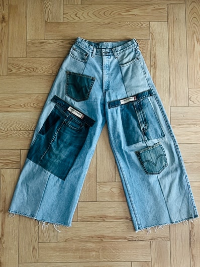 Levi's リーバイス 再構築 リメイクデニム ワイドパンツ ハンドメイド