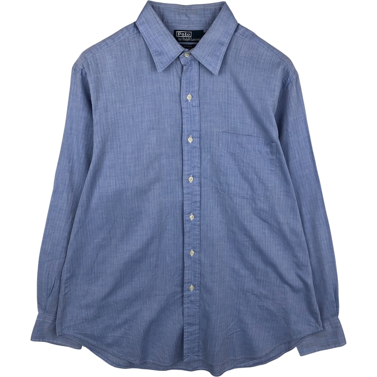 古着 ラルフローレン Ralph Lauren POLO by Ralph Lauren ANDREW ヘリンボーン 長袖 コットンシャツ メンズXL相当/eaa615241